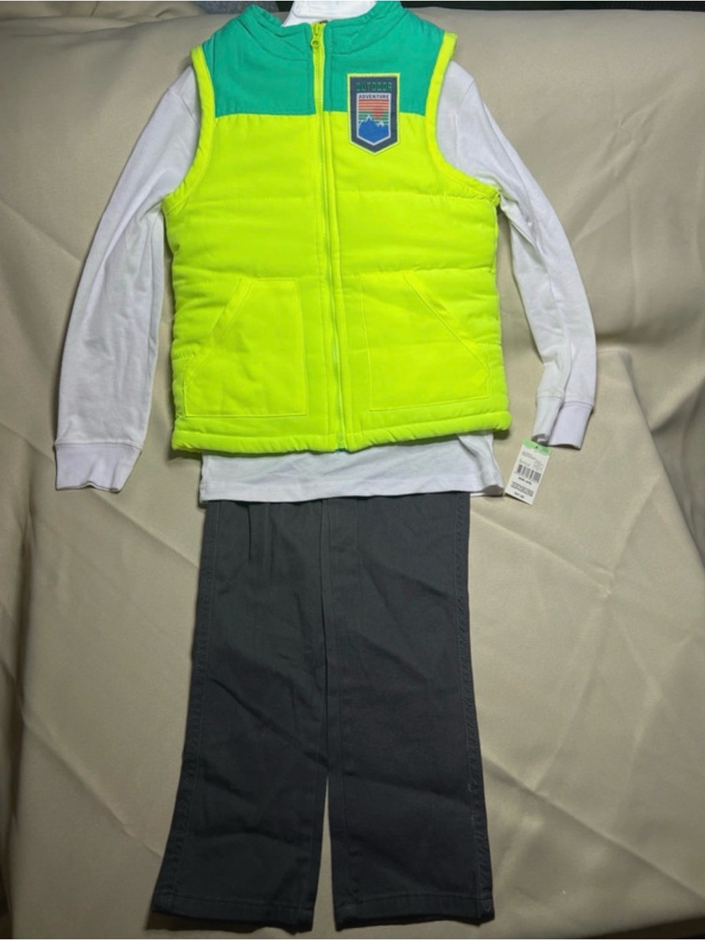 Toughskins Neon Yellow & Teal Teddy Vest